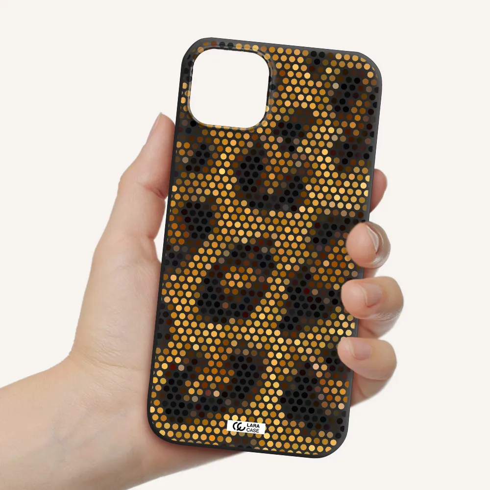 Leopard Dots Apple iPhone 14 Silicone black Case