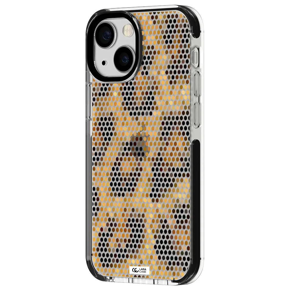 Leopard Dots Apple iPhone 15 impact black border Case
