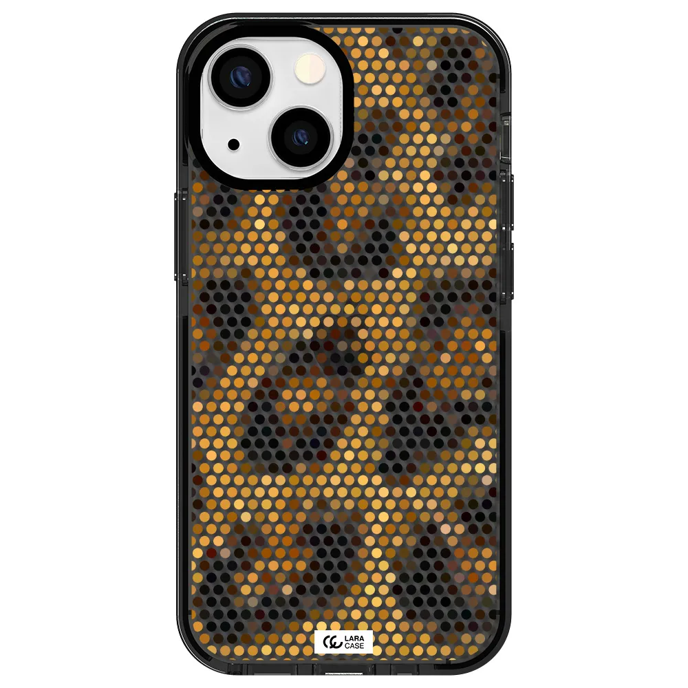 Leopard Dots Apple iPhone 15 impact Smoke Black Case