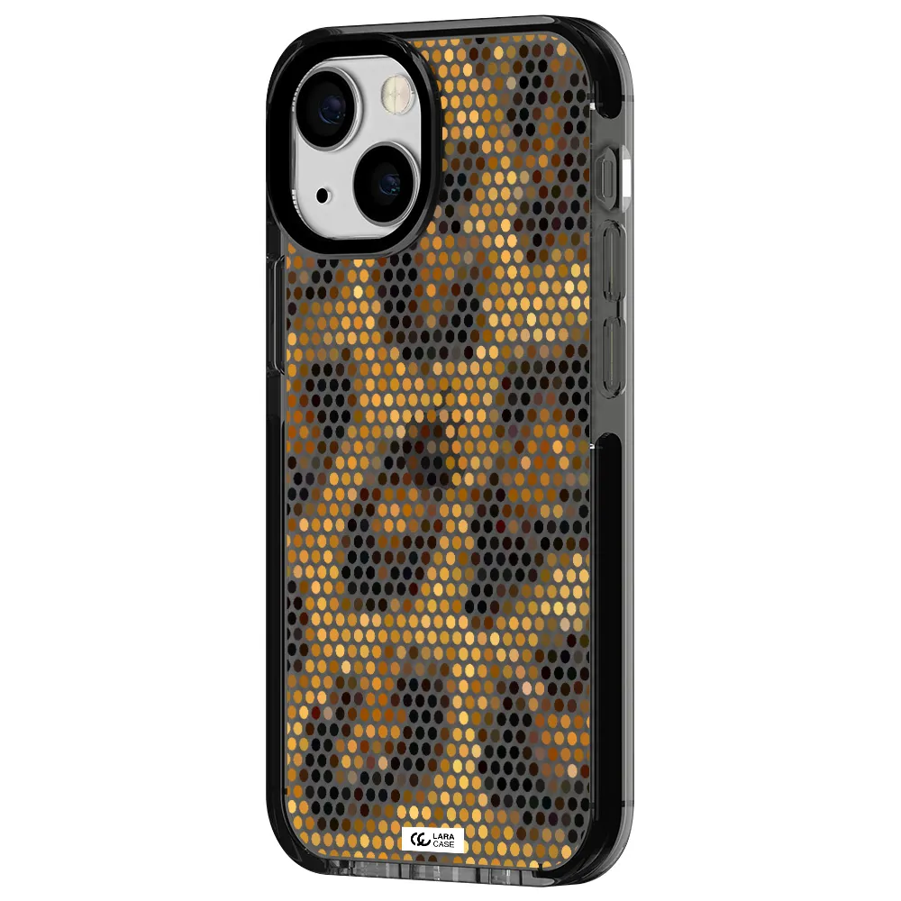 Leopard Dots Apple iPhone 15 impact Smoke Black Case