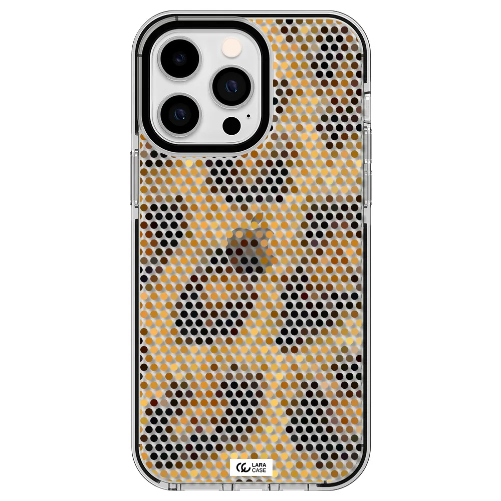 Leopard Dots Apple iPhone 15 Pro impact black border Case
