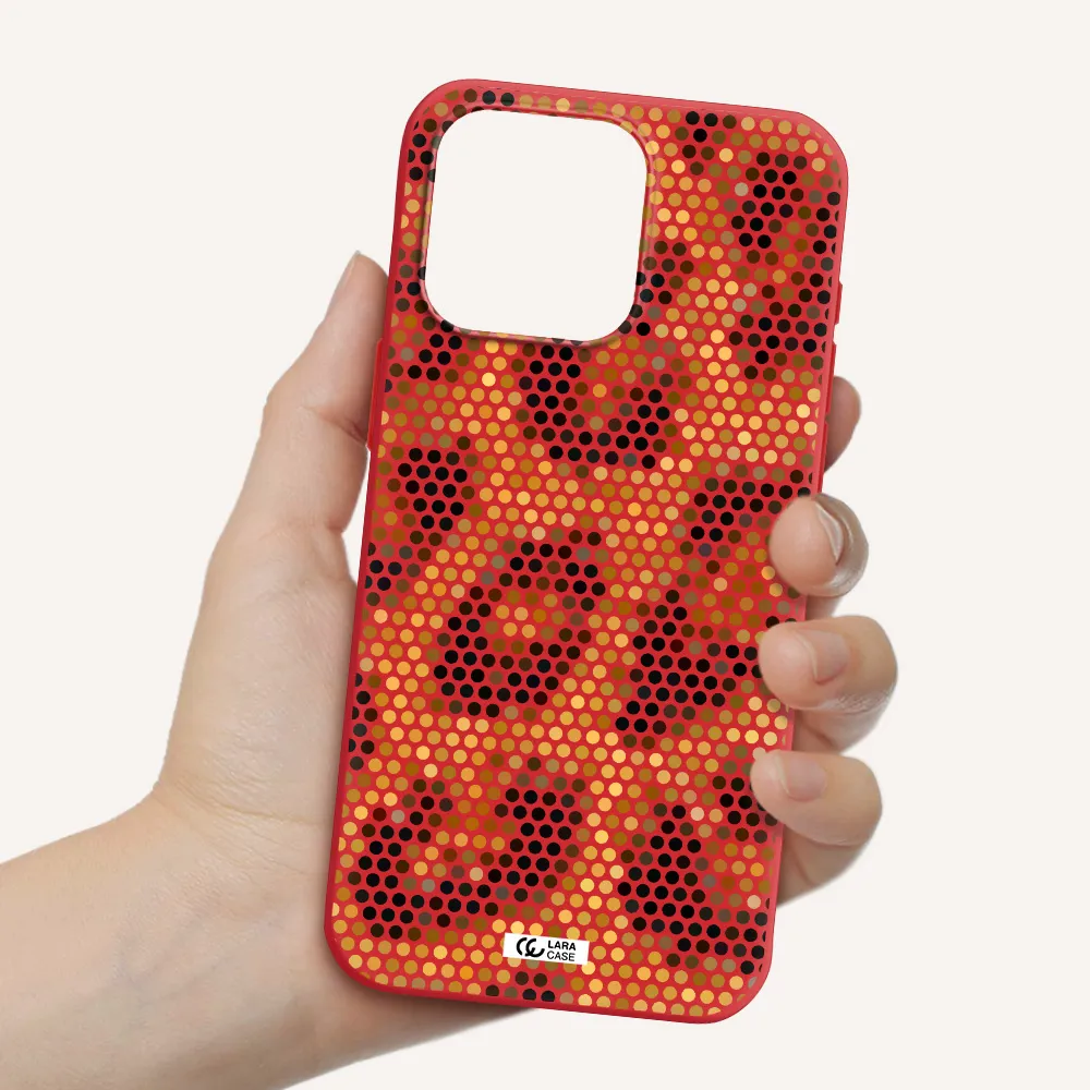 Leopard Dots Apple Iphone 15 Pro Max Silicone Imperial Red Case