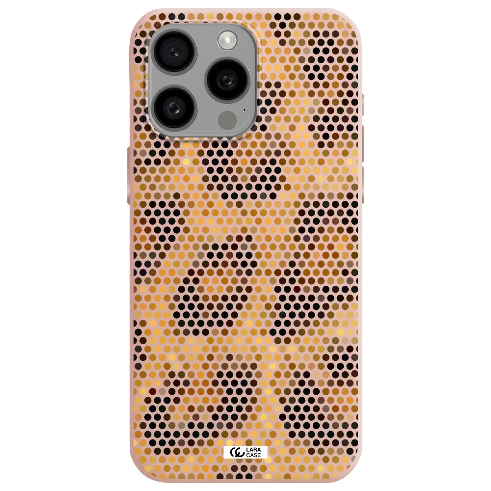 Leopard Dots Apple Iphone 15 Pro max Silicone pastel pink Case