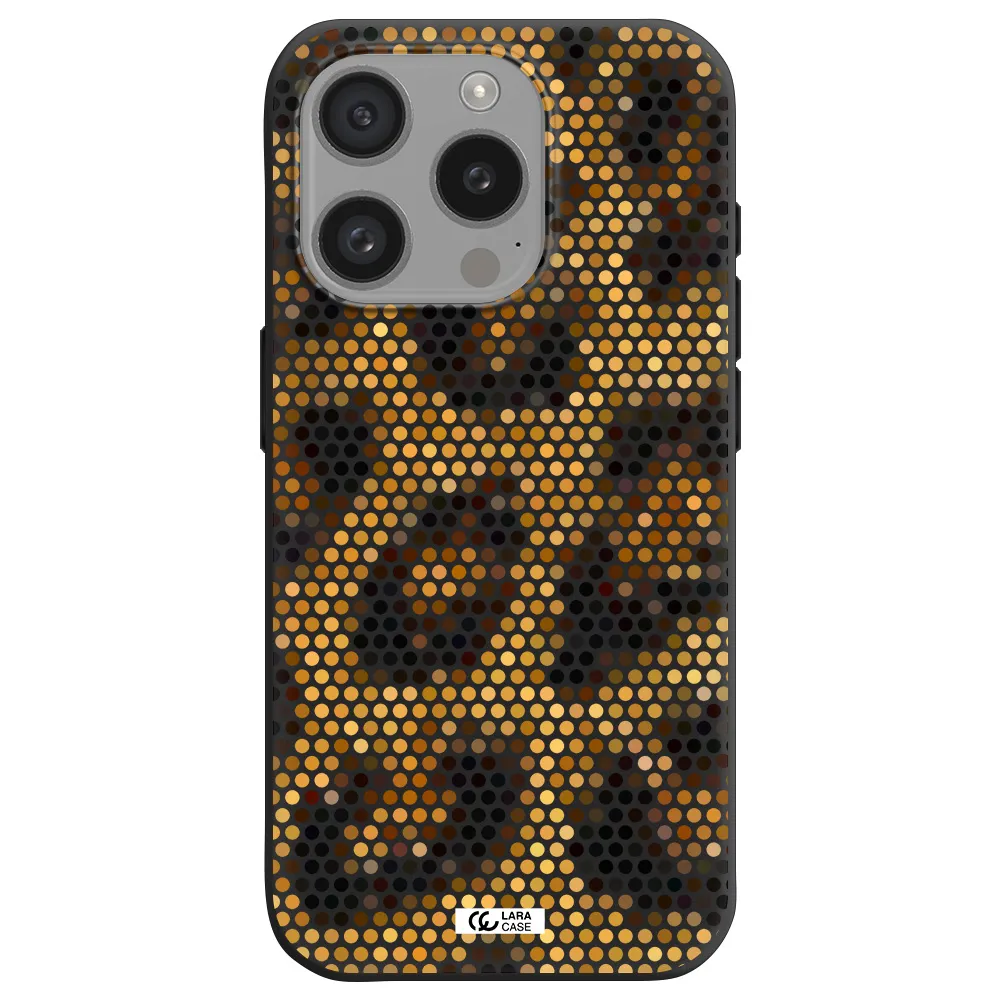 Leopard Dots Apple Iphone 15 Pro Silicone Black Case