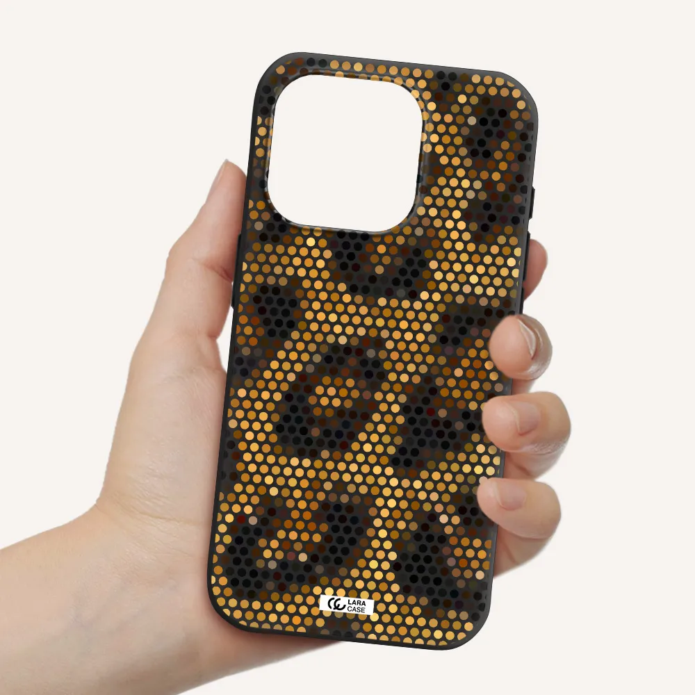 Leopard Dots Apple Iphone 15 Pro Silicone Black Case