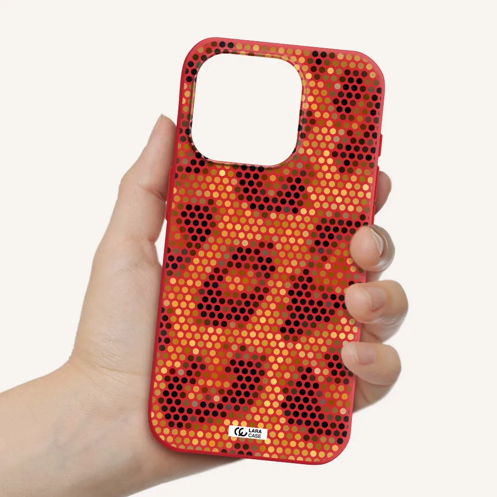 Leopard Dots Apple Iphone 15 Pro Silicone Imperial Red Case