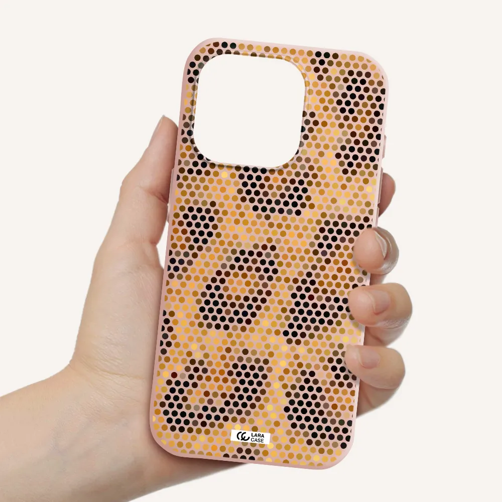 Leopard Dots Apple Iphone 15 Pro Silicone Pastel Pink Case