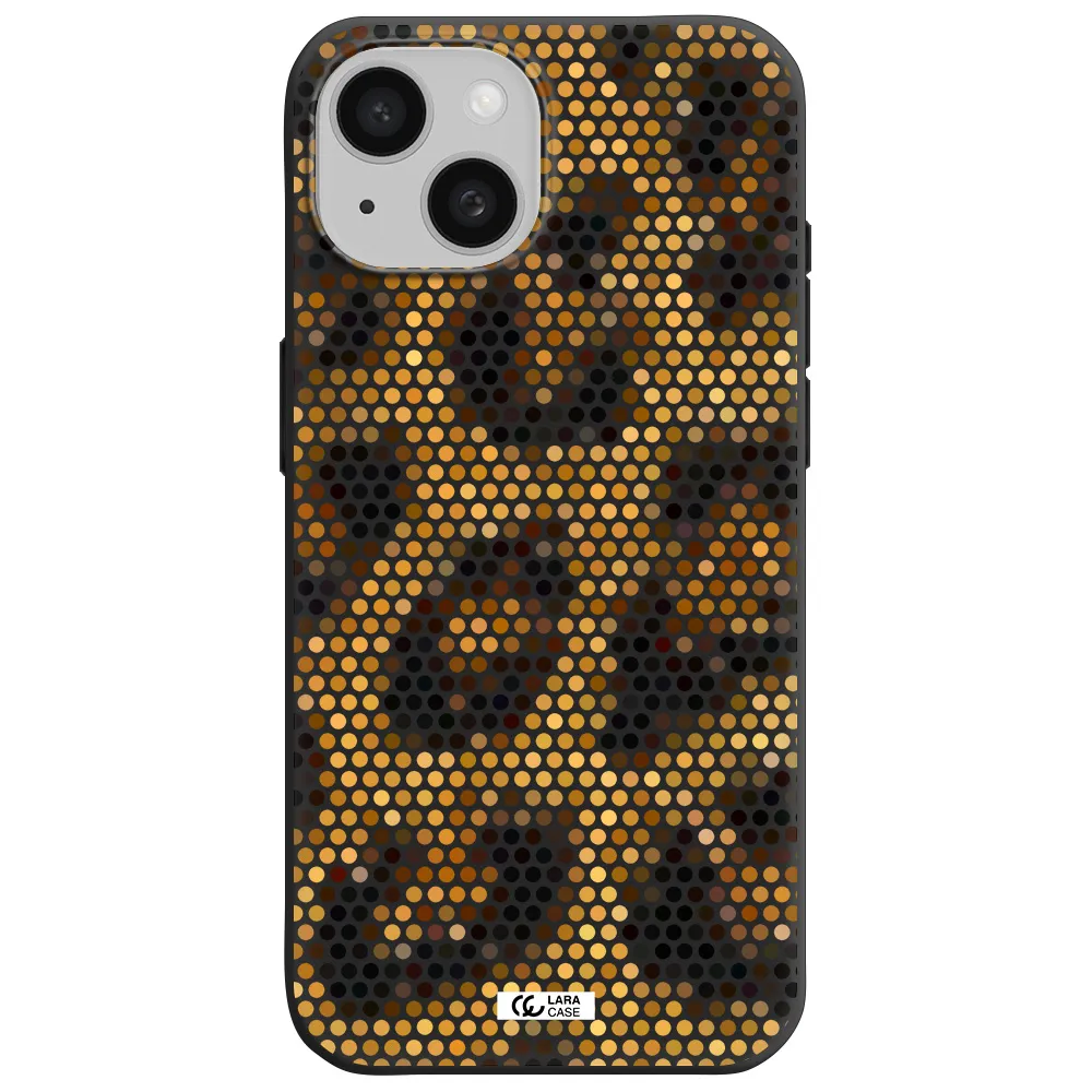 Leopard Dots Apple iPhone 15 Silicone black Case