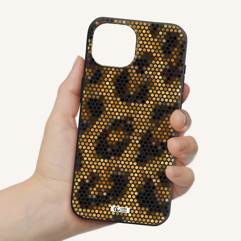Leopard Dots Apple iPhone 15 Silicone black Case
