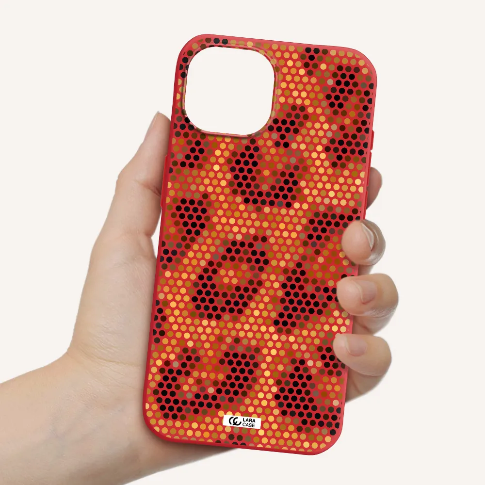 Leopard Dots Apple Iphone 15 Silicone Imperial Red Case