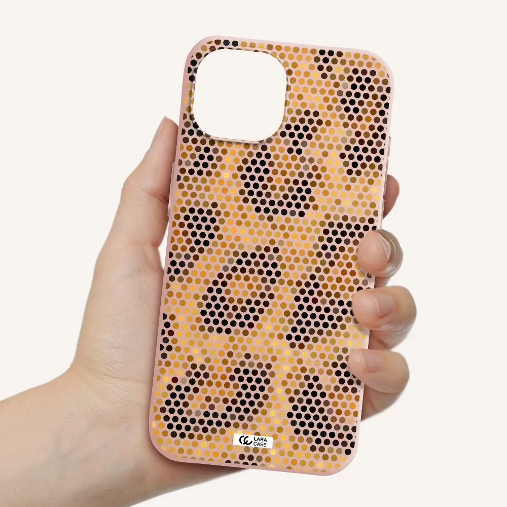 Leopard Dots Apple Iphone 15 Silicone Pastel Pink Case