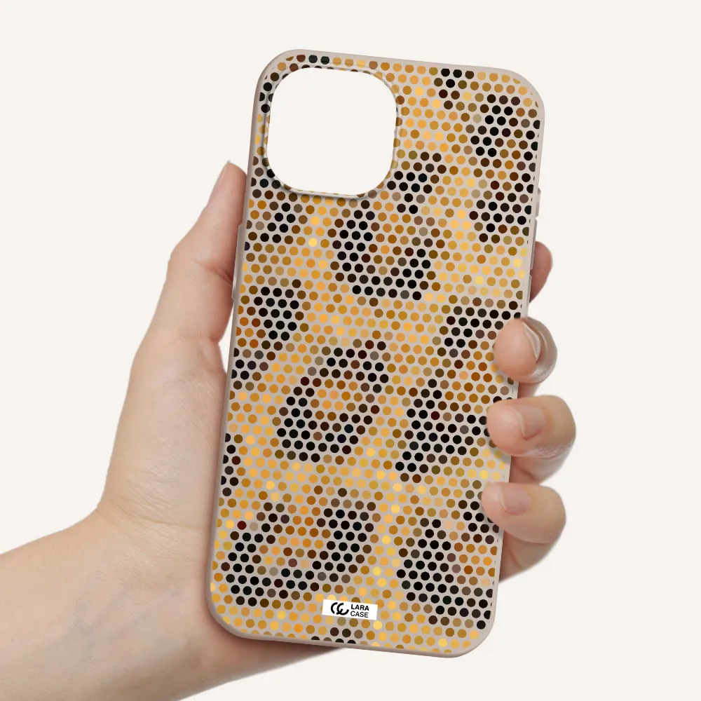 Leopard Dots Apple iPhone 15 Silicone Stone Case
