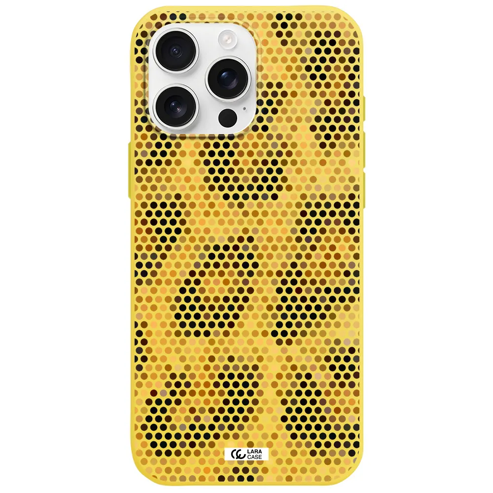 Leopard Dots Apple Iphone 16 Pro Max Silicone Canary Yellow Case