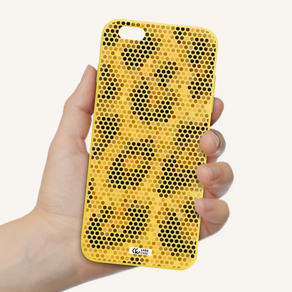 Leopard Dots Apple iPhone 6 plus Silicone canary yellow Case