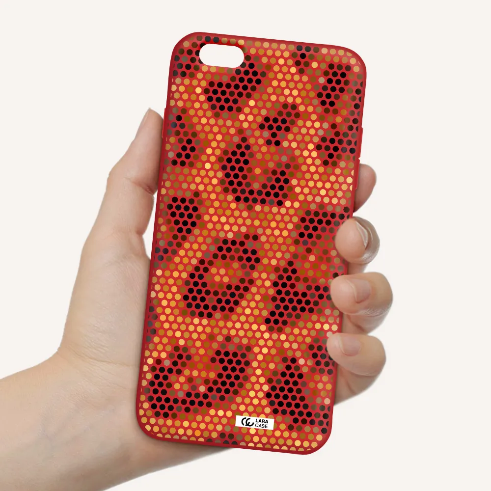Leopard Dots Apple iPhone 6 s plus Silicone Imperial Red Case