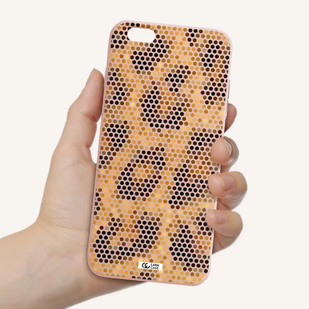 Leopard Dots Apple iPhone 6 s plus Silicone pastel pink Case
