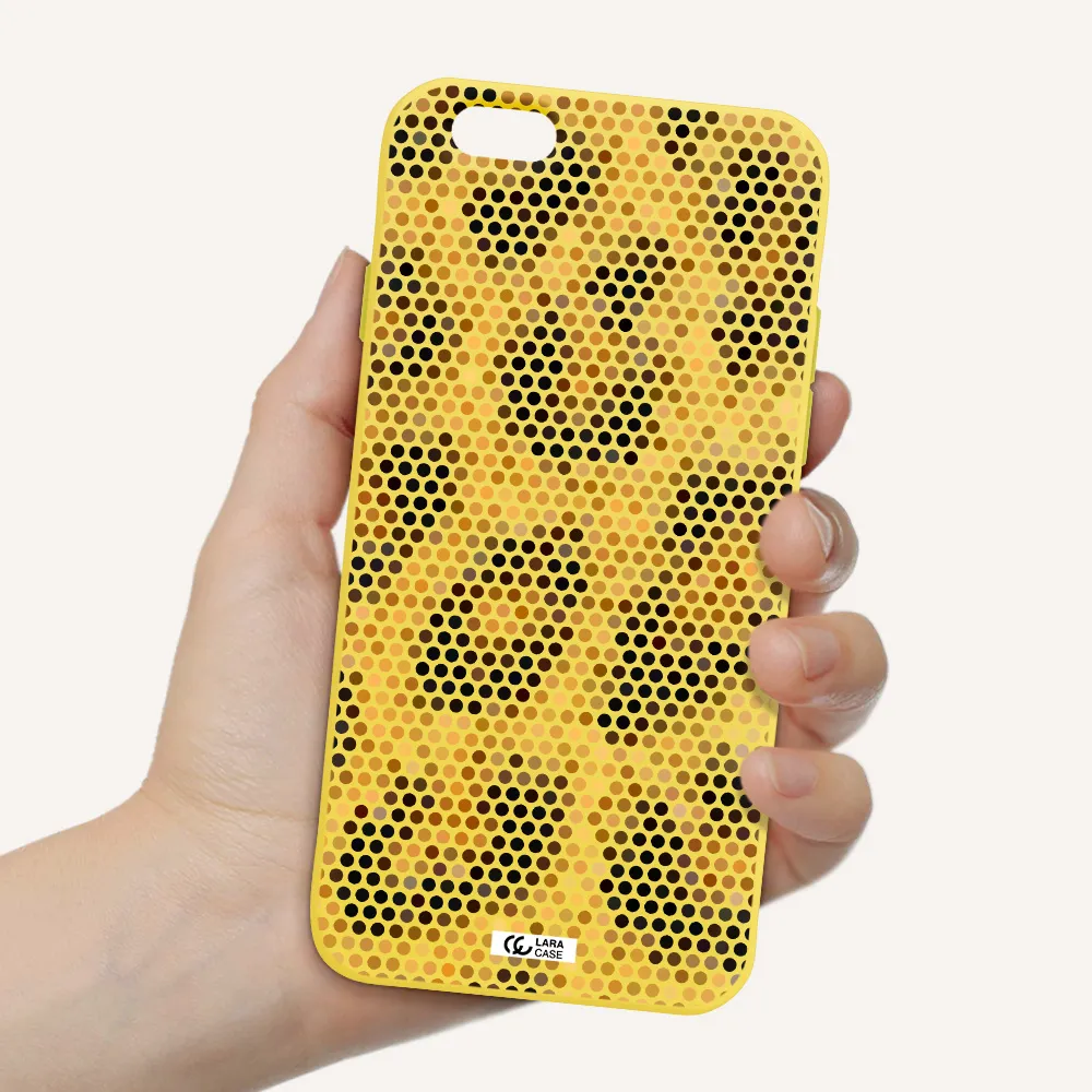 Leopard Dots Apple iPhone 6 Silicone canary yellow Case