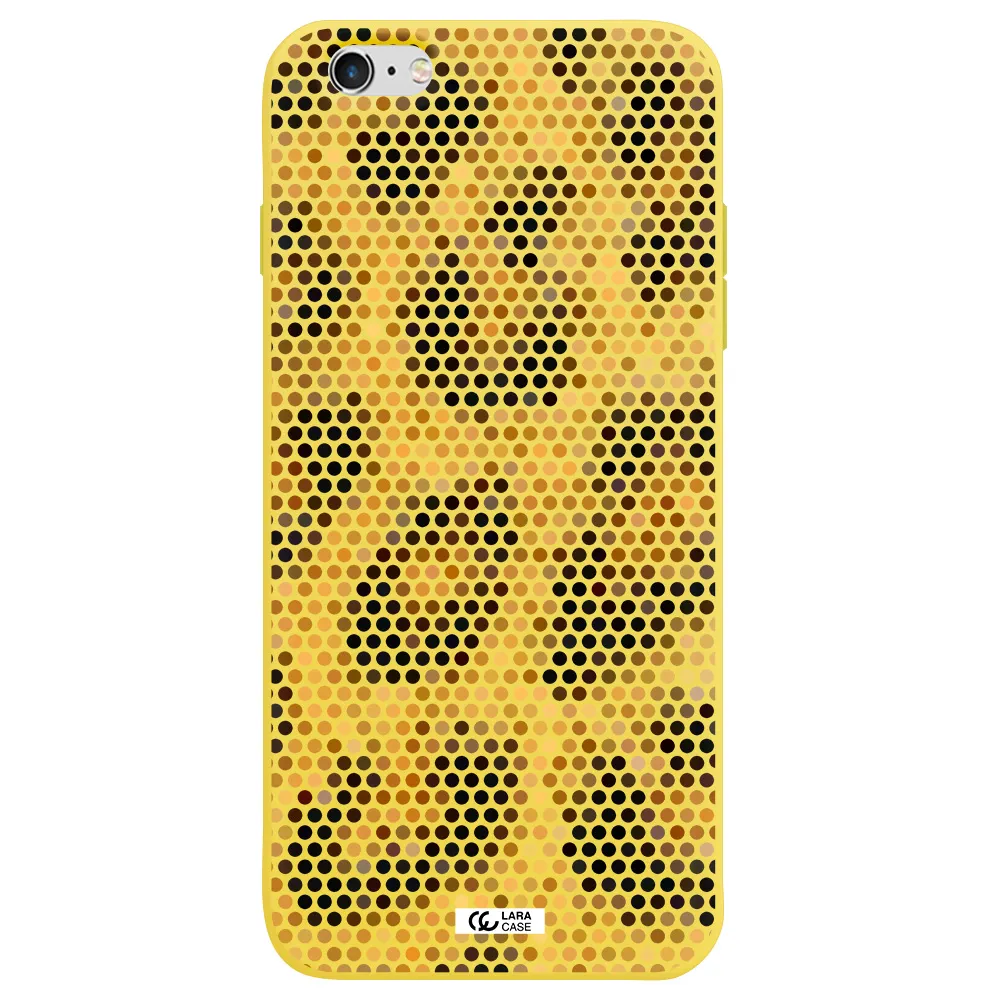 Leopard Dots Apple iPhone 6S Silicone canary yellow Case