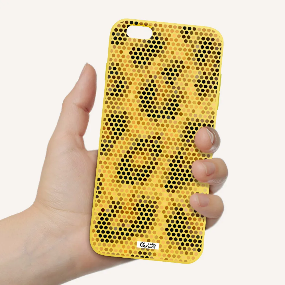 Leopard Dots Apple iPhone 6S Silicone canary yellow Case