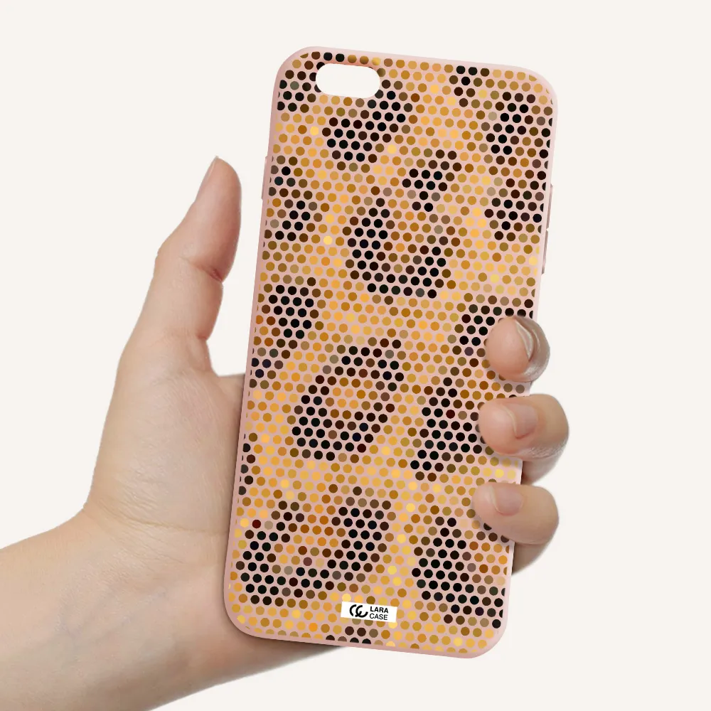 Leopard Dots Apple iPhone 6S Silicone pastel pink Case