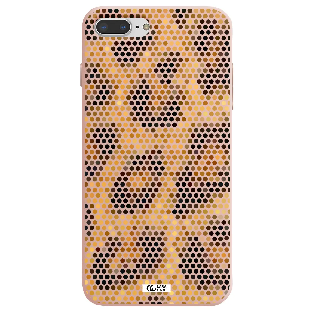Leopard Dots Apple iPhone 7 plus Silicone pastel pink Case