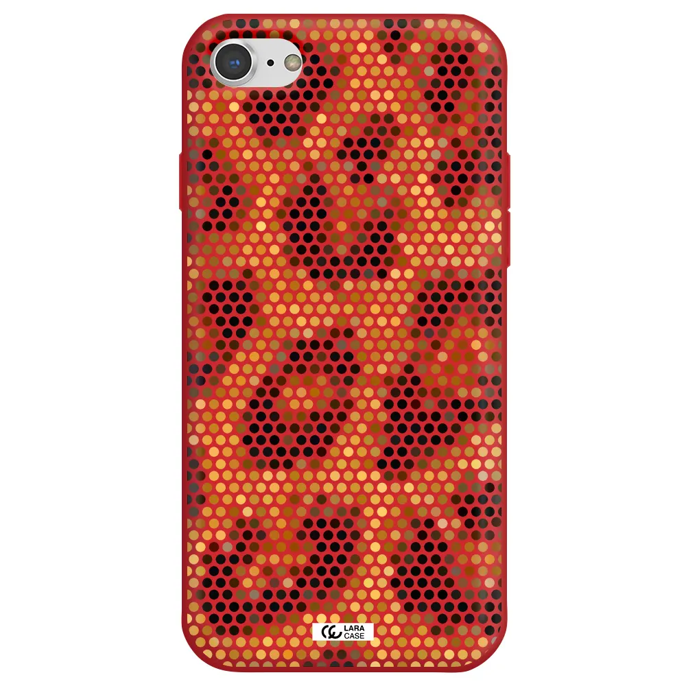 Leopard Dots Apple iPhone 7 Silicone Imperial Red Case