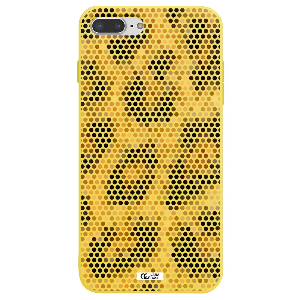 Leopard Dots Apple iPhone 8 plus Silicone canary yellow Case
