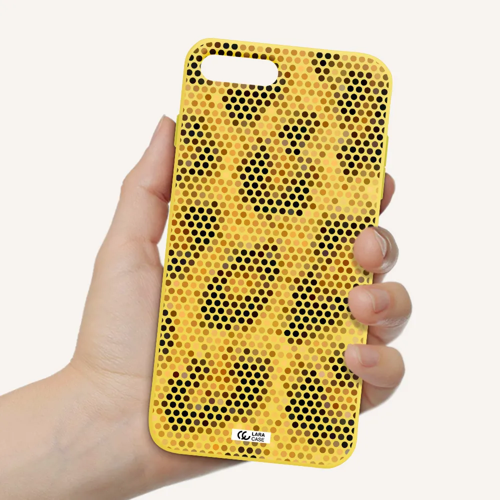 Leopard Dots Apple iPhone 8 plus Silicone canary yellow Case