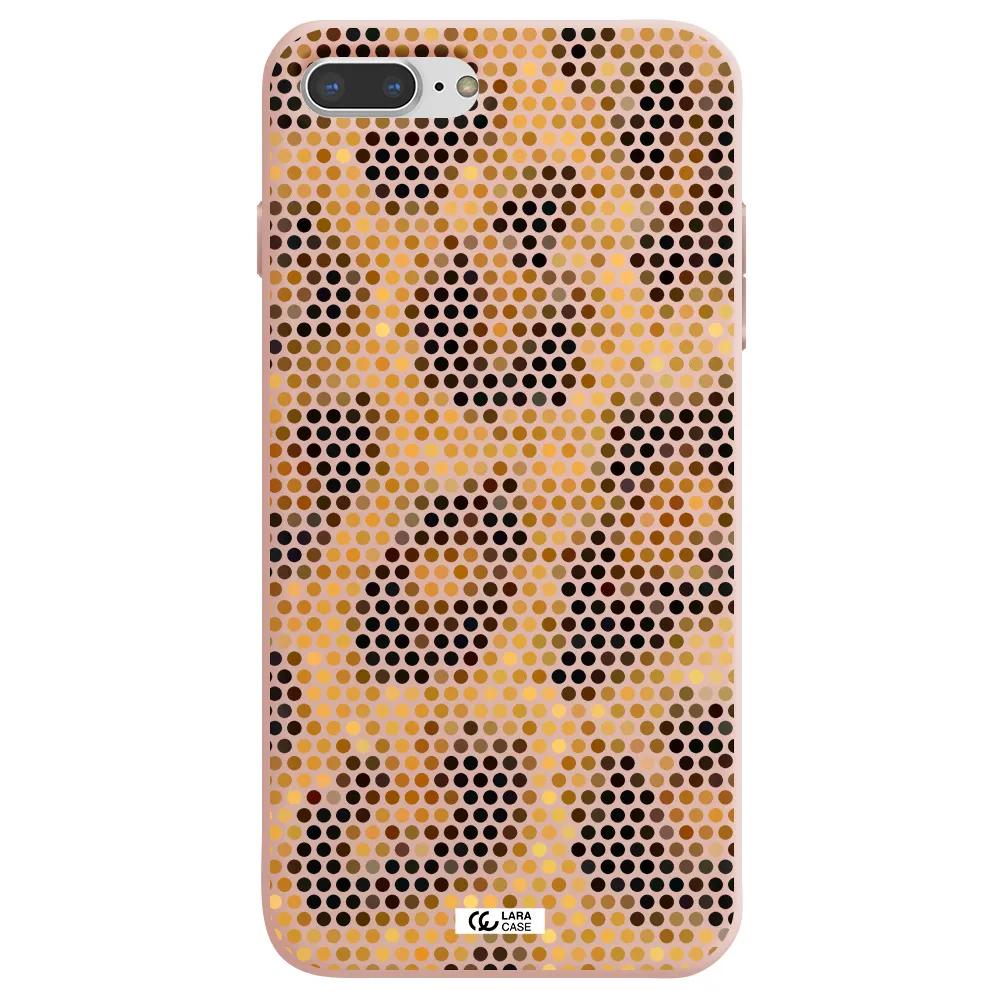 Leopard Dots Apple iPhone 8 plus Silicone pastel pink Case