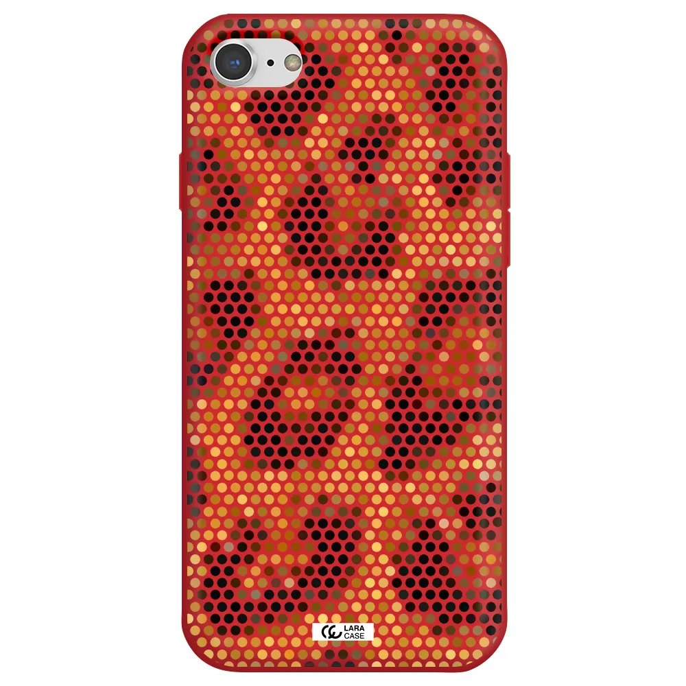 Leopard Dots Apple iPhone 8 Silicone Imperial Red Case