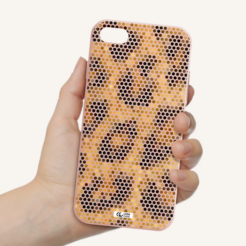 Leopard Dots Apple iPhone 8 Silicone pastel pink Case