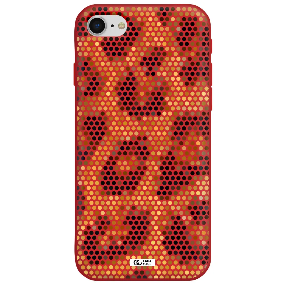 Leopard Dots Apple iPhone se 2020 Silicone Imperial Red Case