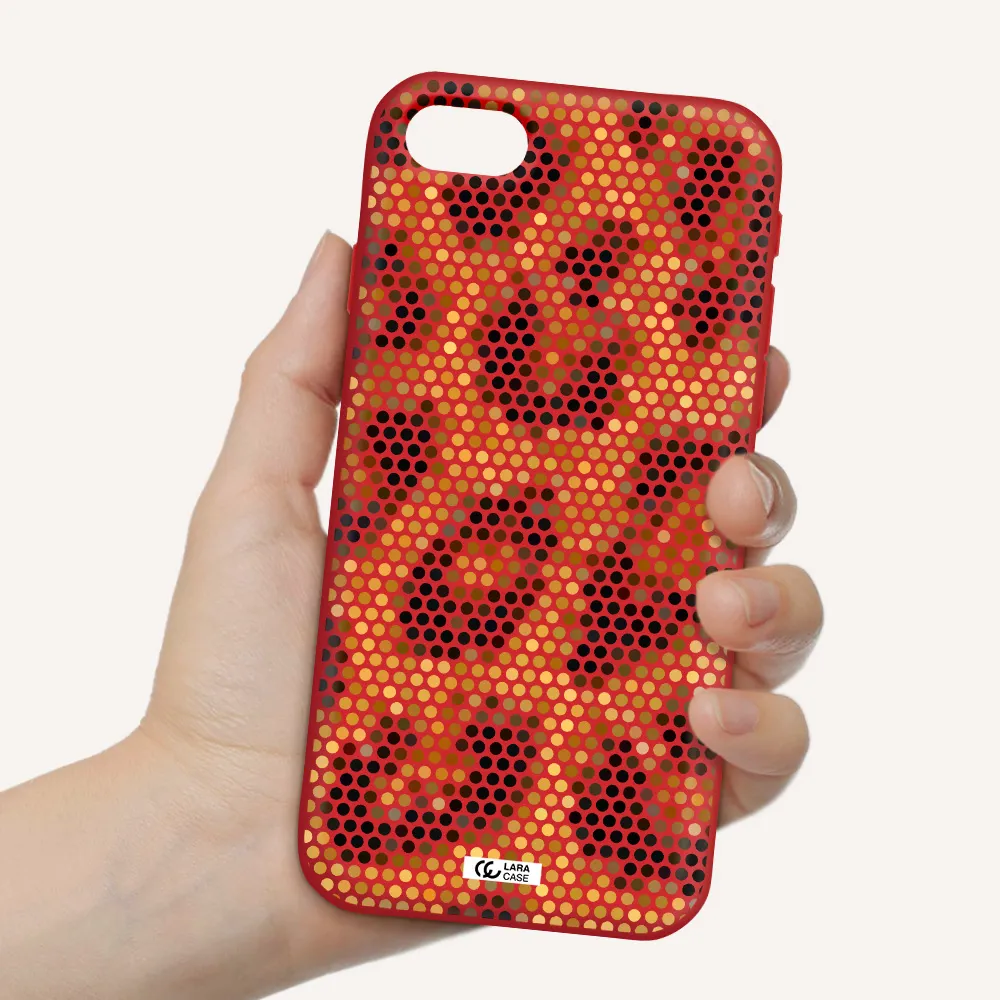 Leopard Dots Apple iPhone se 2020 Silicone Imperial Red Case
