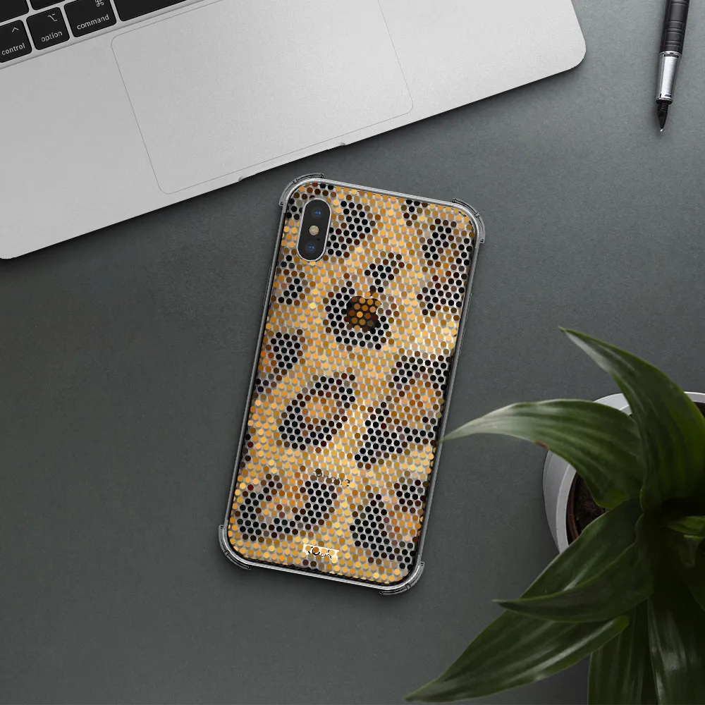 Leopard Dots Apple iPhone X Clear PC Case