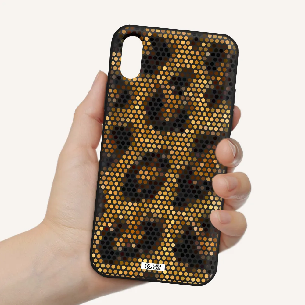 Leopard Dots Apple iPhone X Silicone black Case