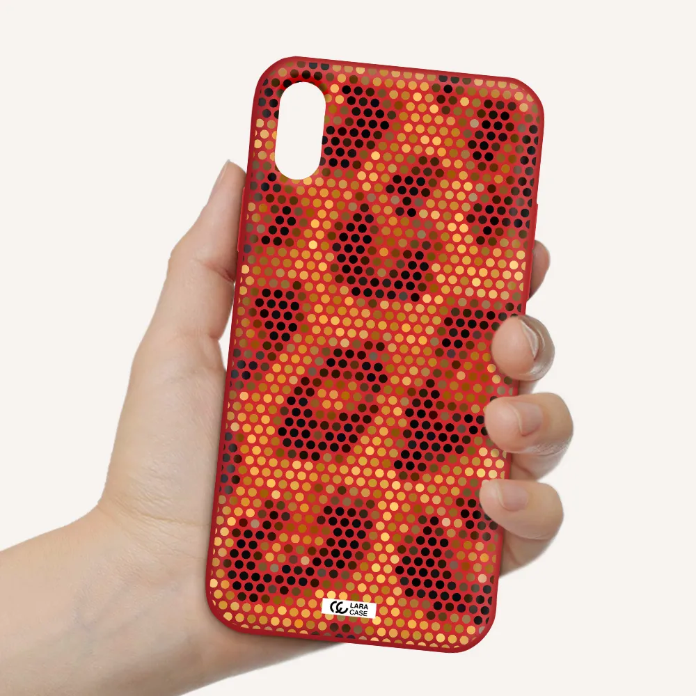 Leopard Dots Apple iPhone X Silicone Imperial Red Case