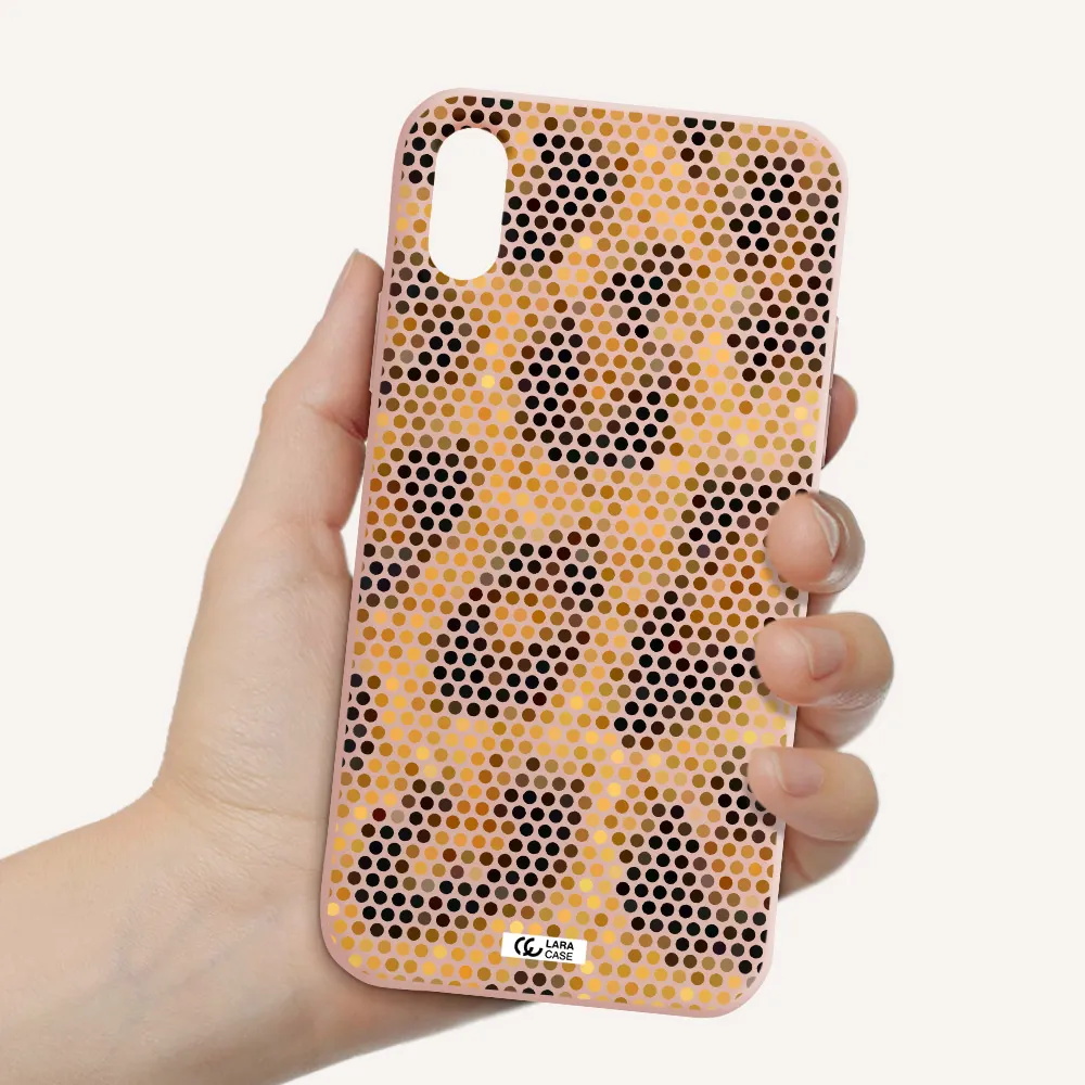 Leopard Dots Apple iPhone X Silicone pastel pink Case