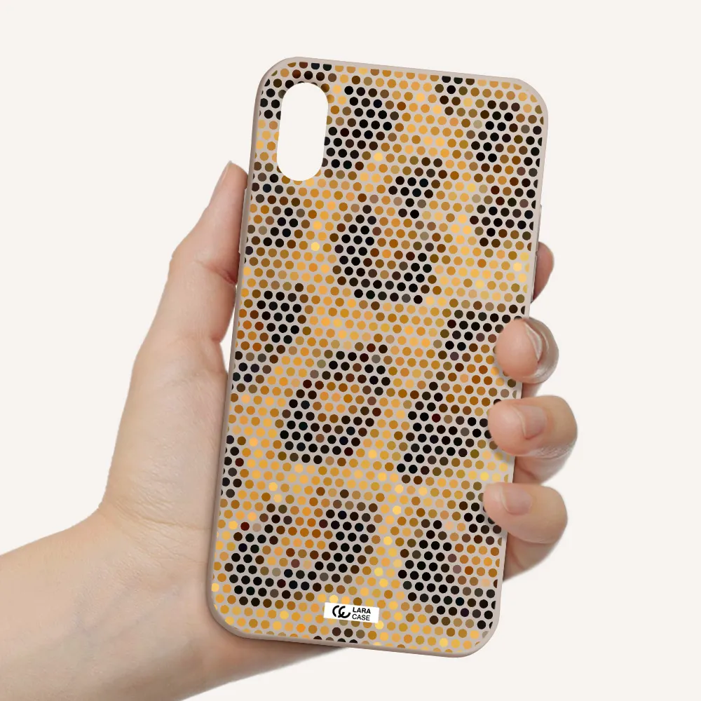 Leopard Dots Apple iPhone X Silicone Stone Case