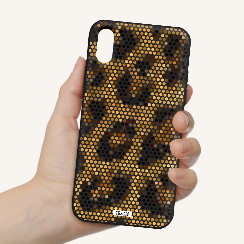 Leopard Dots Apple iPhone XS Silicone black Case