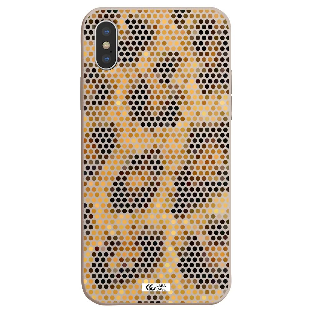 Leopard Dots Apple iPhone XS Silicone Stone Case