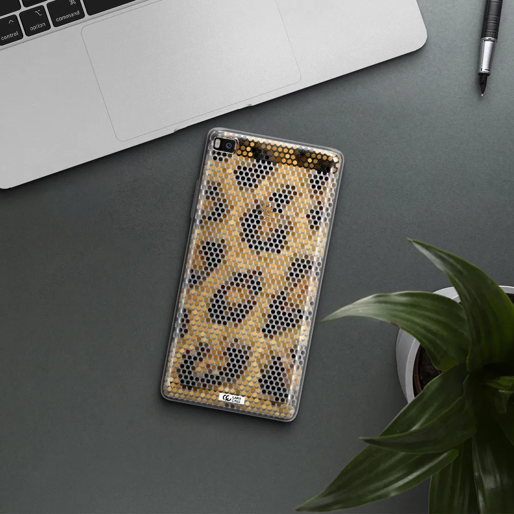 Leopard Dots Huawei P8 Clear TPU Case