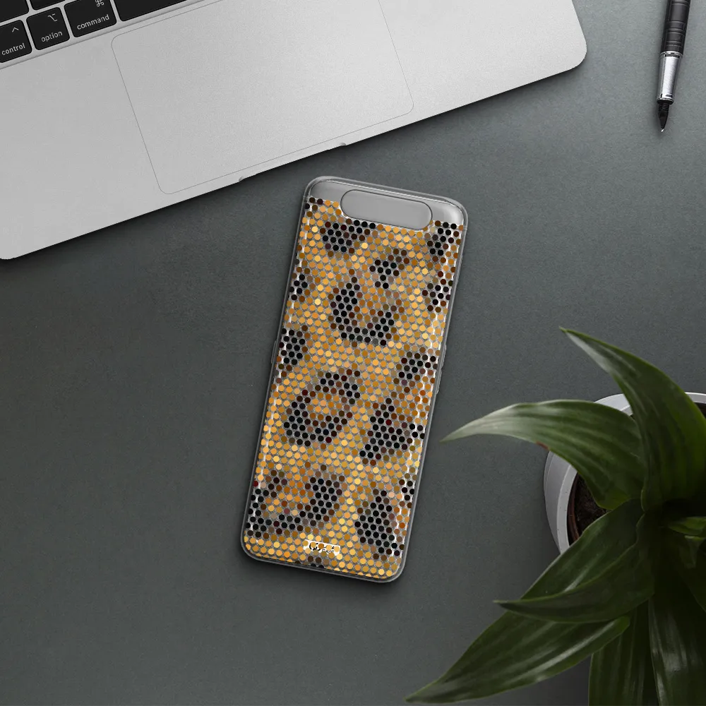 Leopard Dots Samsung A80 Clear TPU Case