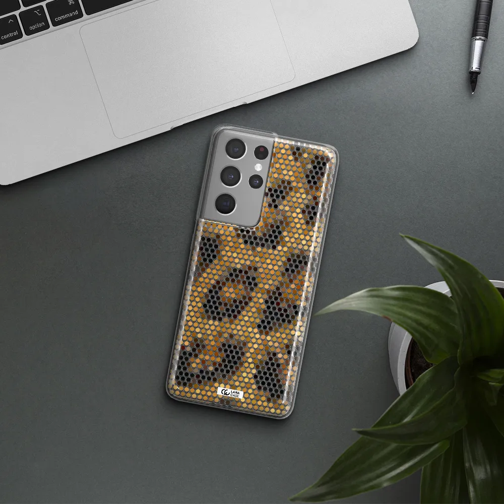 Leopard Dots Samsung S21 Ultra Clear TPU Case
