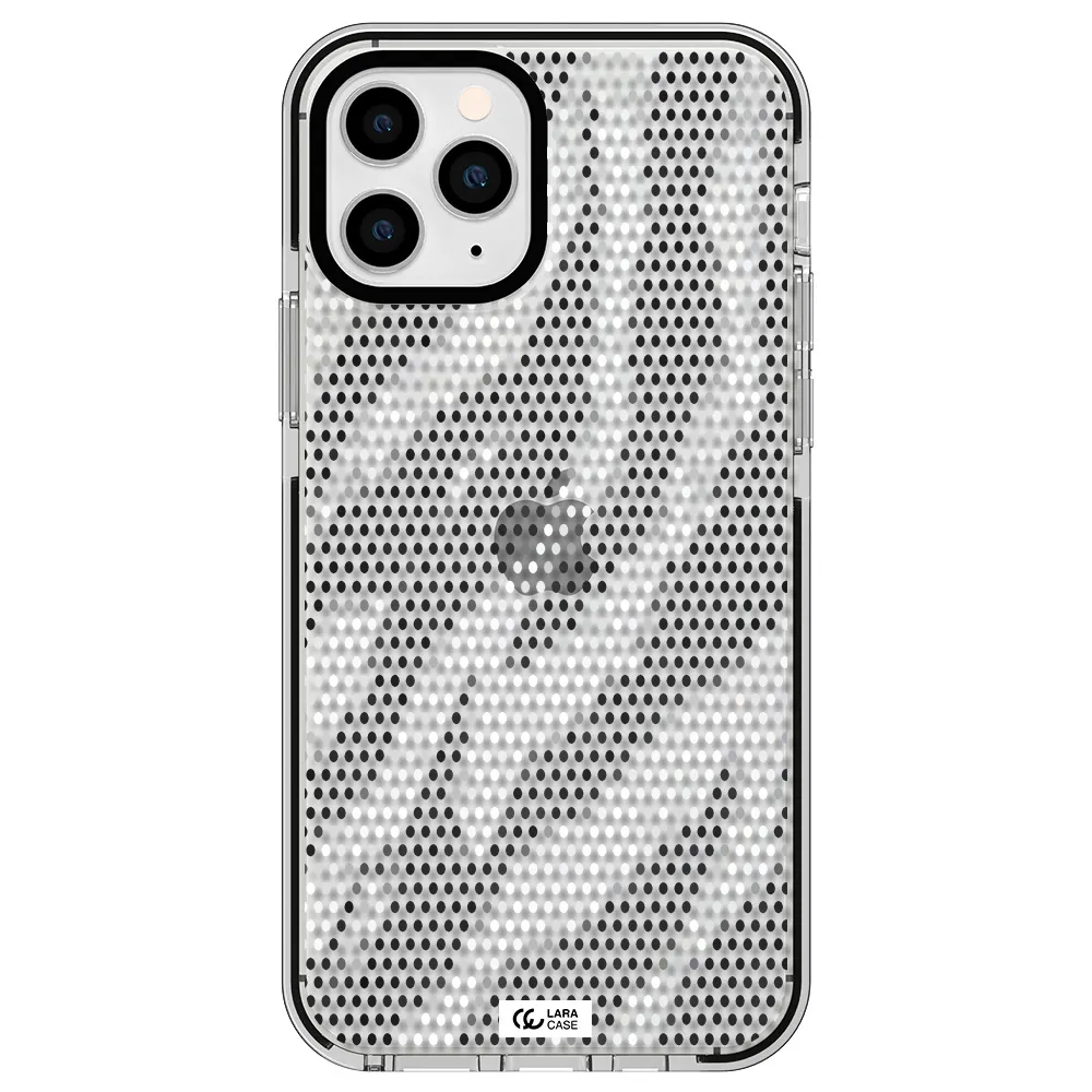 Zebra Dots Apple iPhone 11 pro impact black border Case