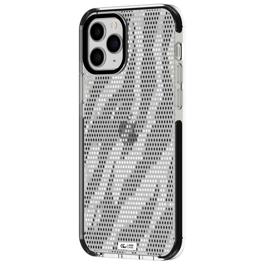 Zebra Dots Apple iPhone 11 pro impact black border Case