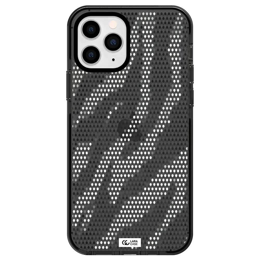 Zebra Dots Apple iPhone 11 pro impact Smoke Black Case