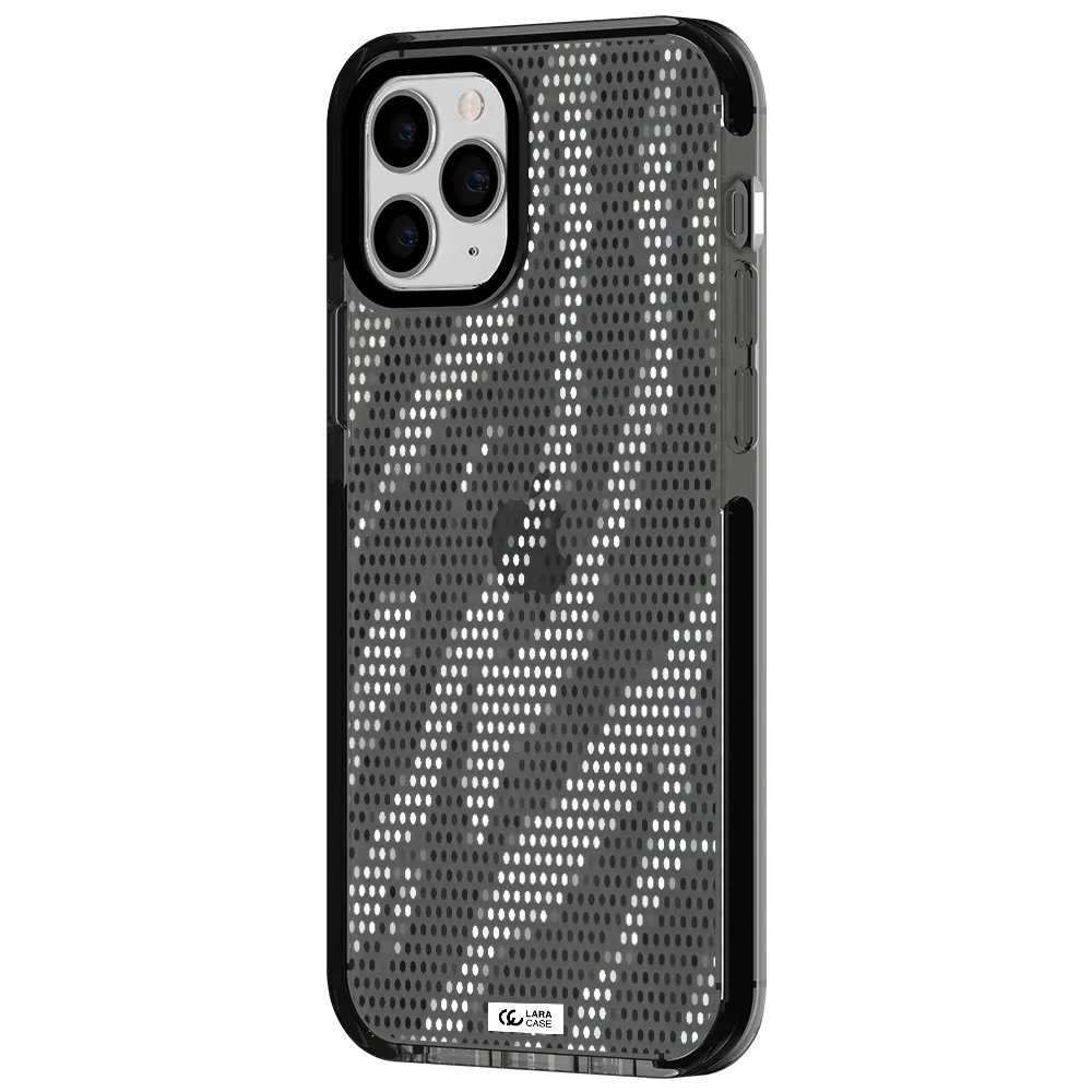 Zebra Dots Apple iPhone 11 pro impact Smoke Black Case