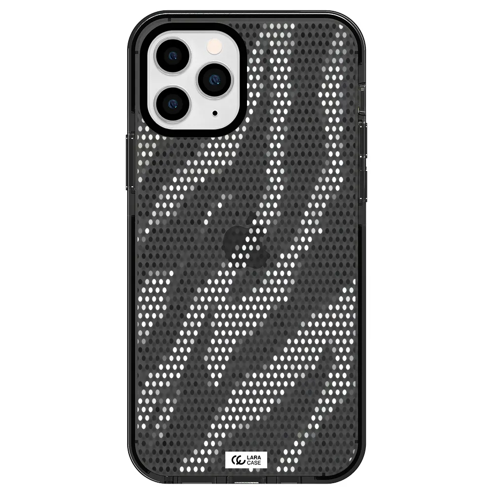 Zebra Dots Apple iPhone 11 pro max impact Smoke Black Case