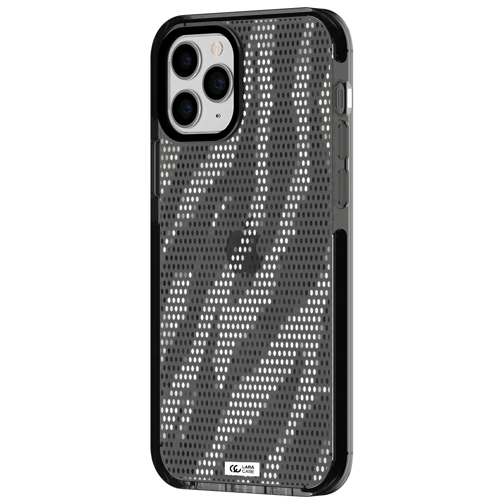 Zebra Dots Apple iPhone 11 pro max impact Smoke Black Case