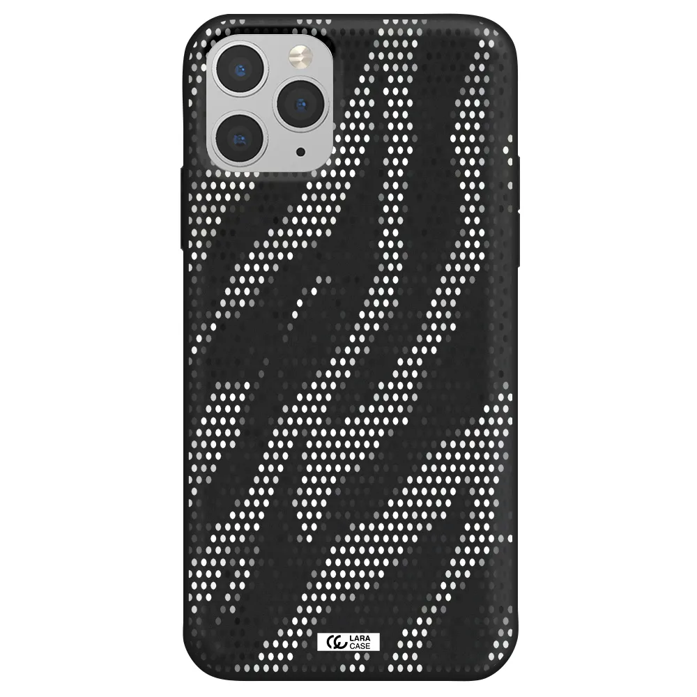 Zebra Dots Apple iPhone 11 pro Silicone black Case